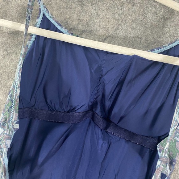 Tory Burch One Piece Swimsuit Medium Blue Boho Printed Backless Swim - Picture 4 of 9